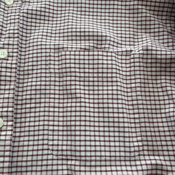 Vintage LL Bean Shirt Mens 17-35 Red Blue‎ Check Single Needle Tailoring Pocket - Picture 4 of 8